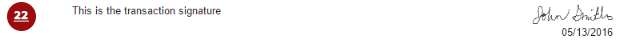 Transaction Signature on the email receipt
